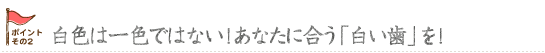白色は一色ではない！あなたに合う「白い歯」を！