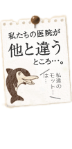 私たちの医院が他と違うところ…。